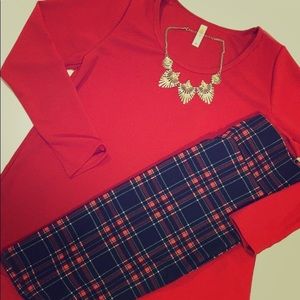 Gorgeous LuLaRoe Outfit - Red XL Lynnae & M Cassie